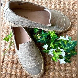 Charter Club Jonii Faux Leather in Metallic Gold Laser Cut Espadrille Flats, 6